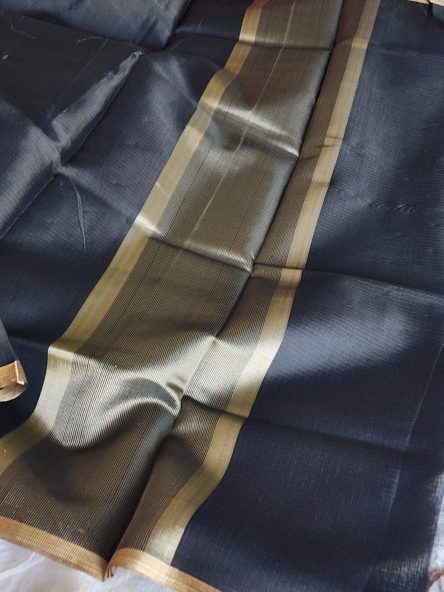 Black kota cotton saree