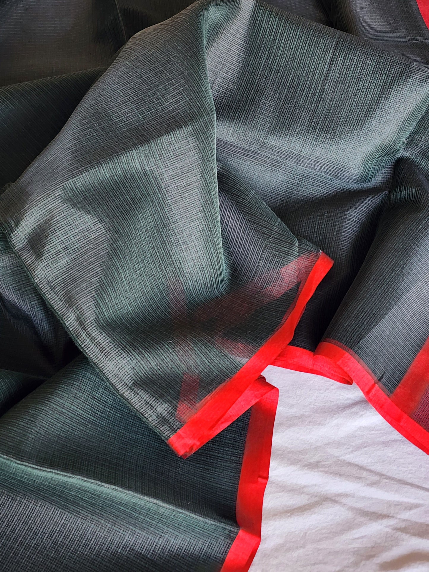 Bottle Green kota cotton saree