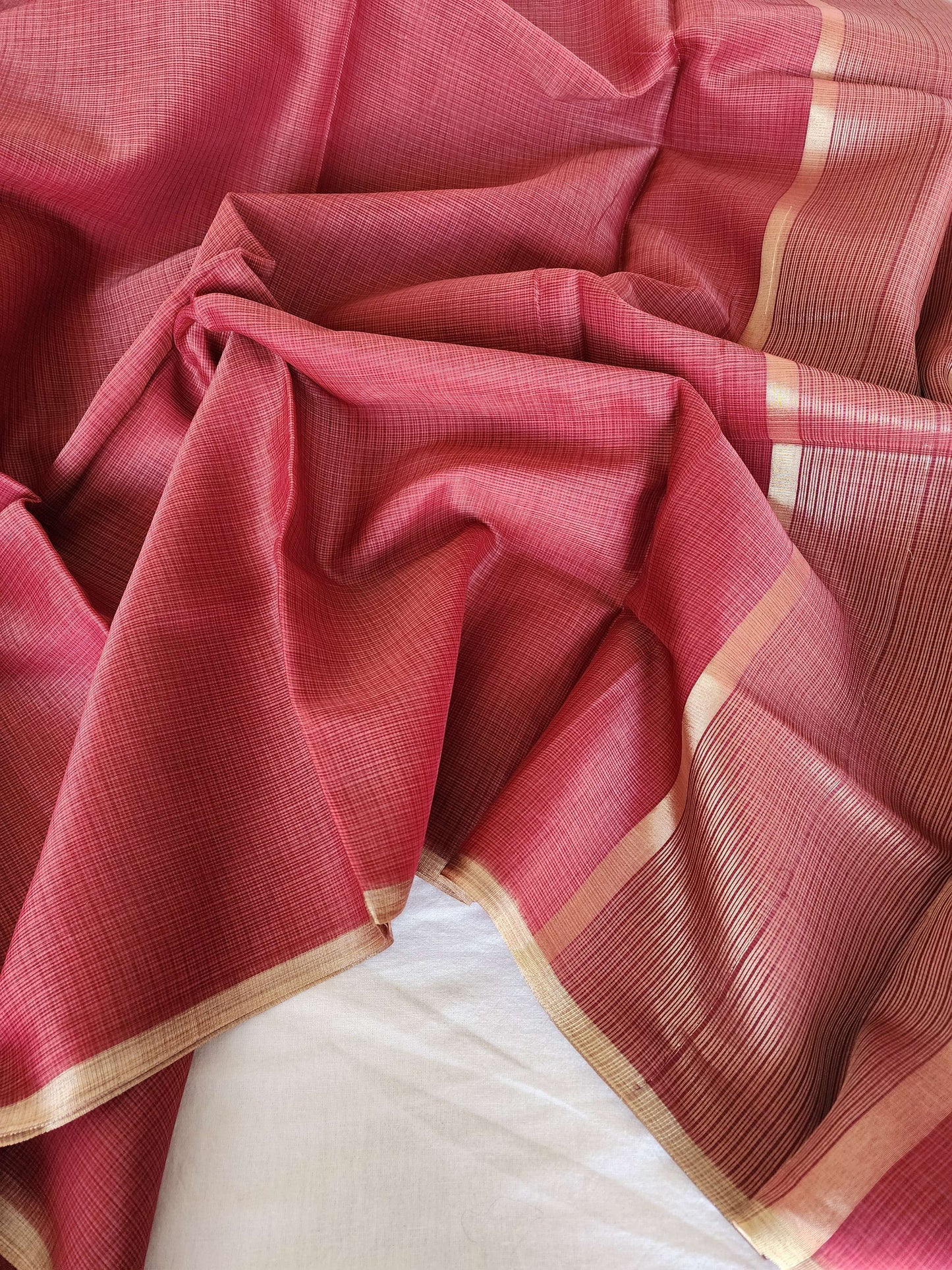 Rust kota cotton saree