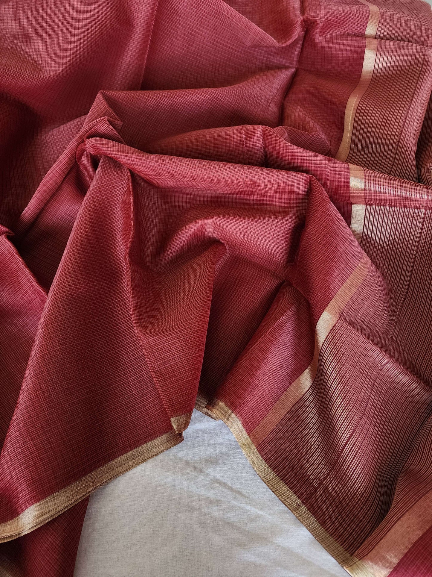Rust kota cotton saree