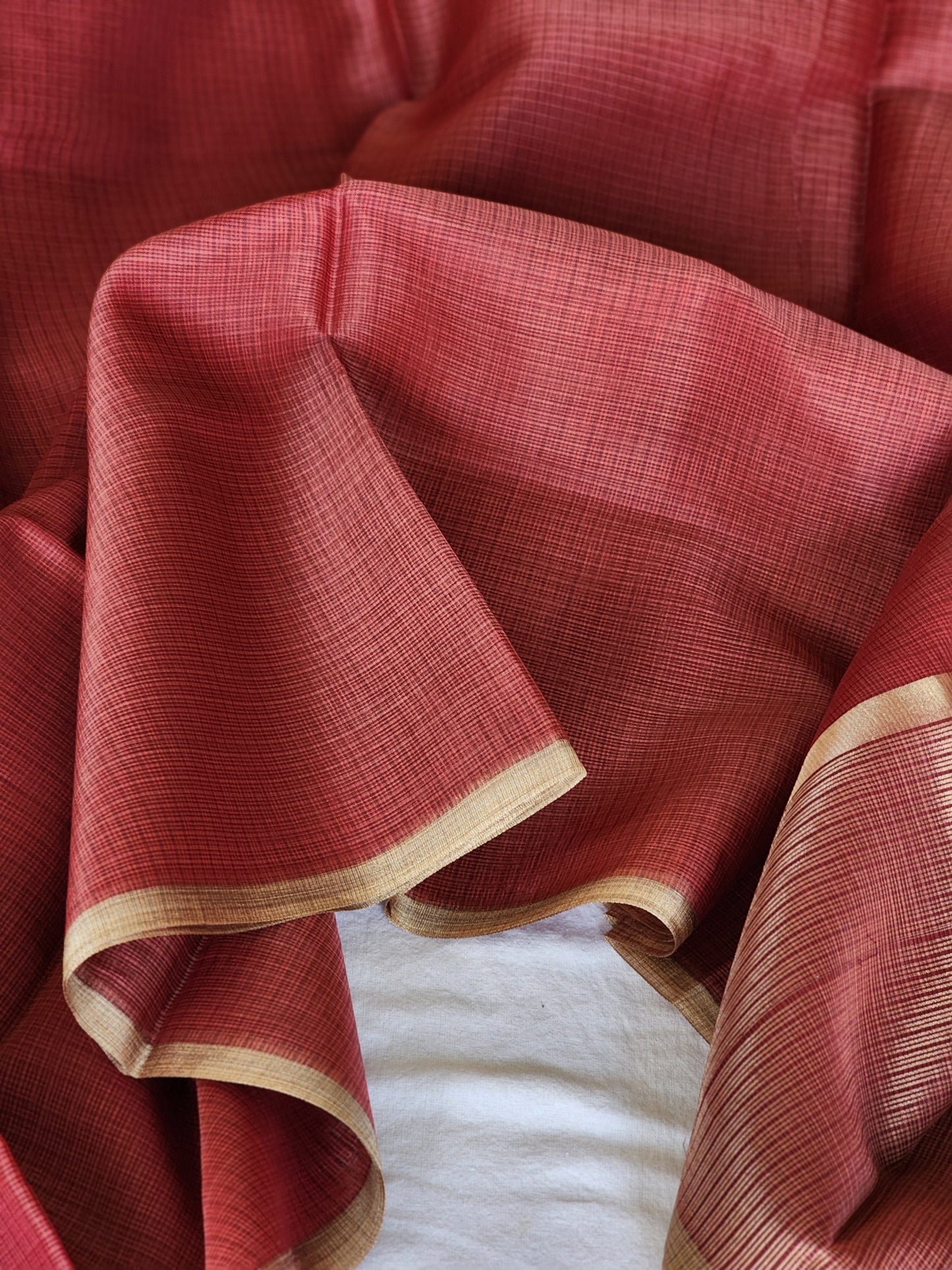 Rust kota cotton saree