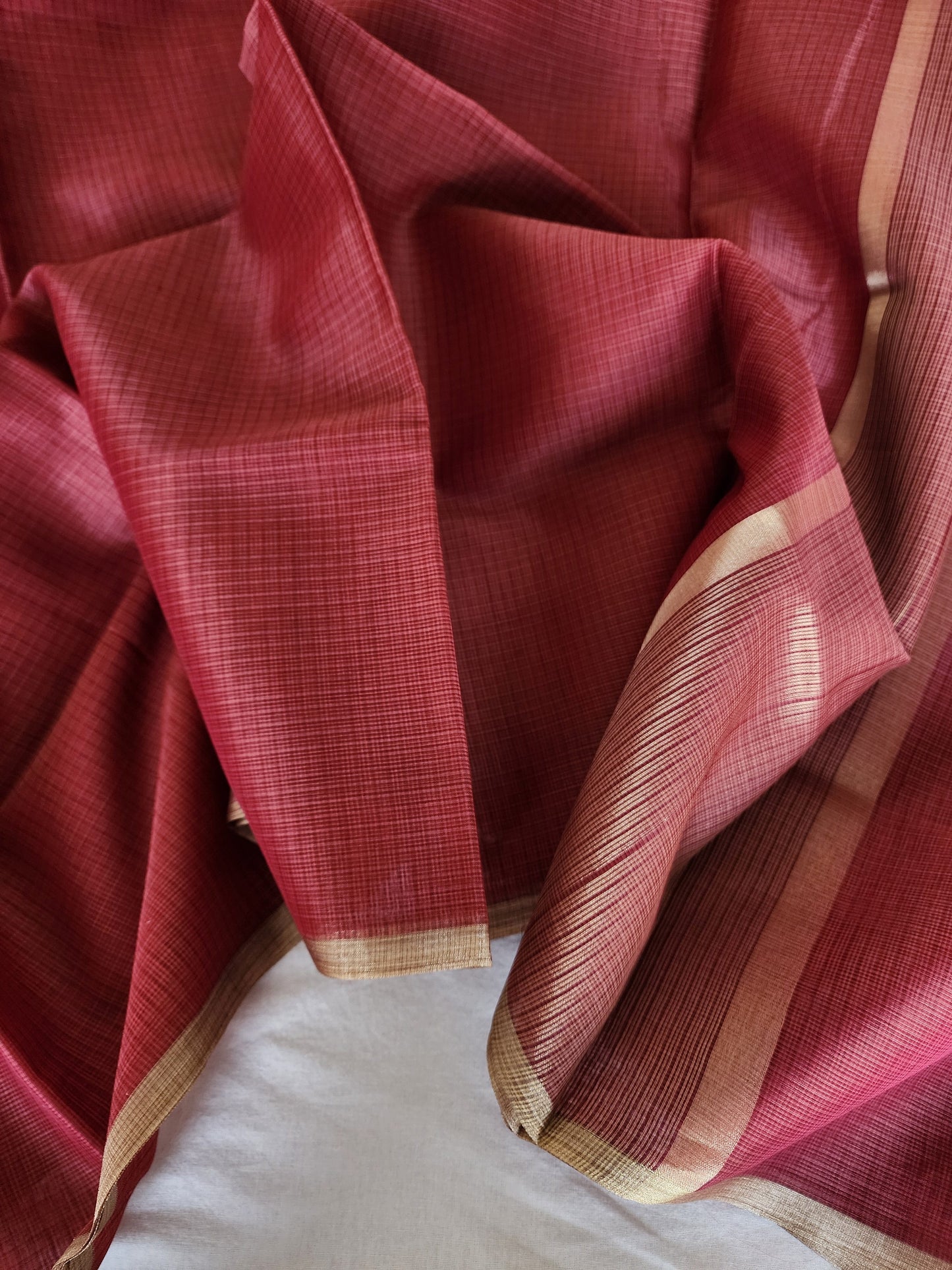 Rust kota cotton saree