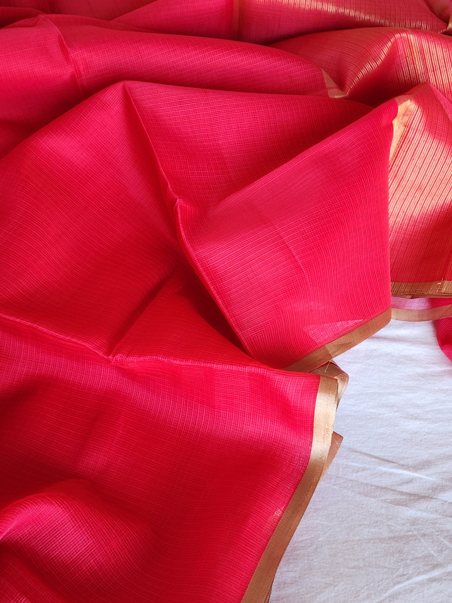 Pink kota cotton saree