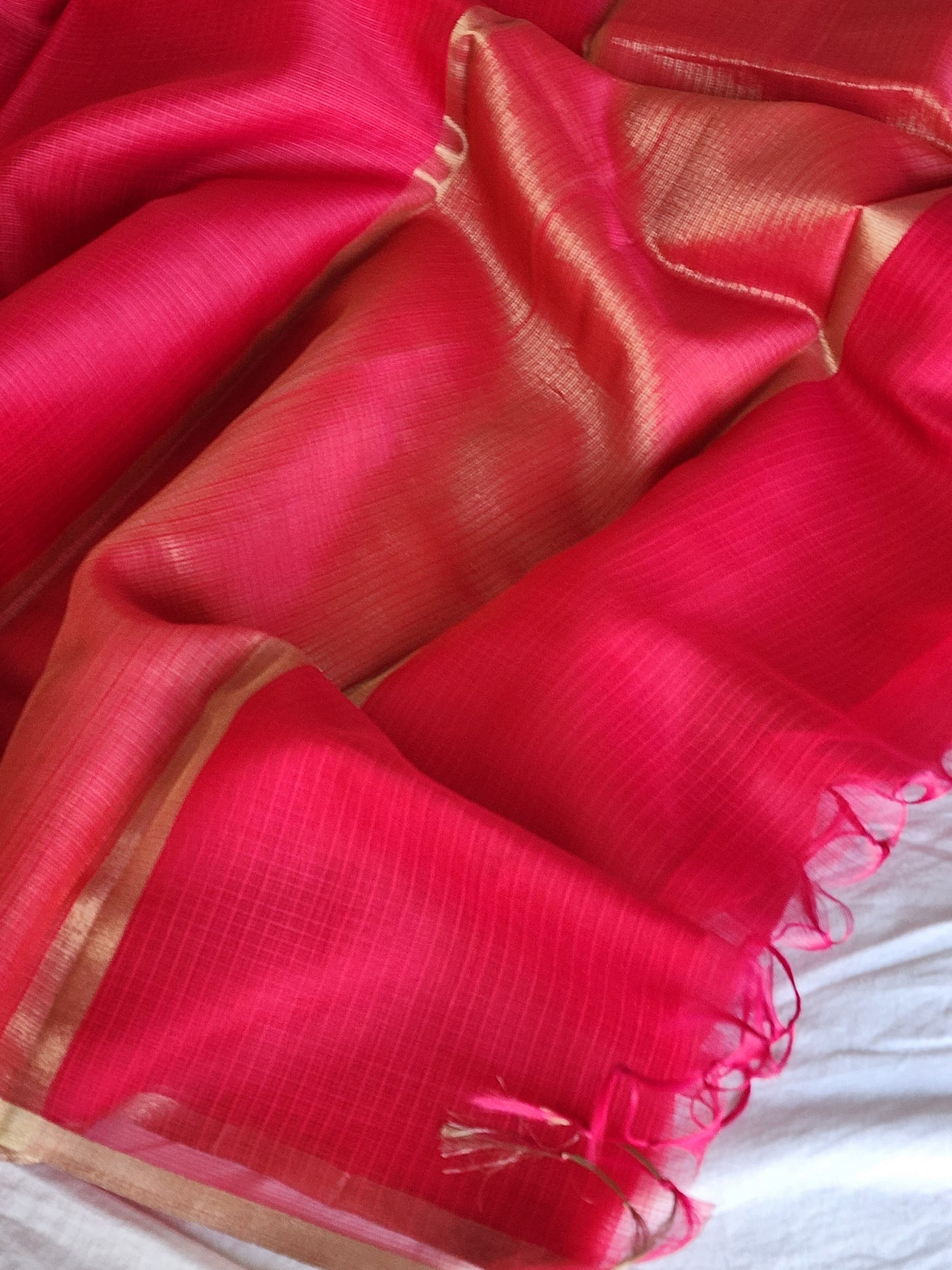 Pink kota cotton saree
