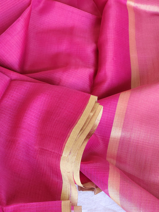Purple Pink kota cotton saree