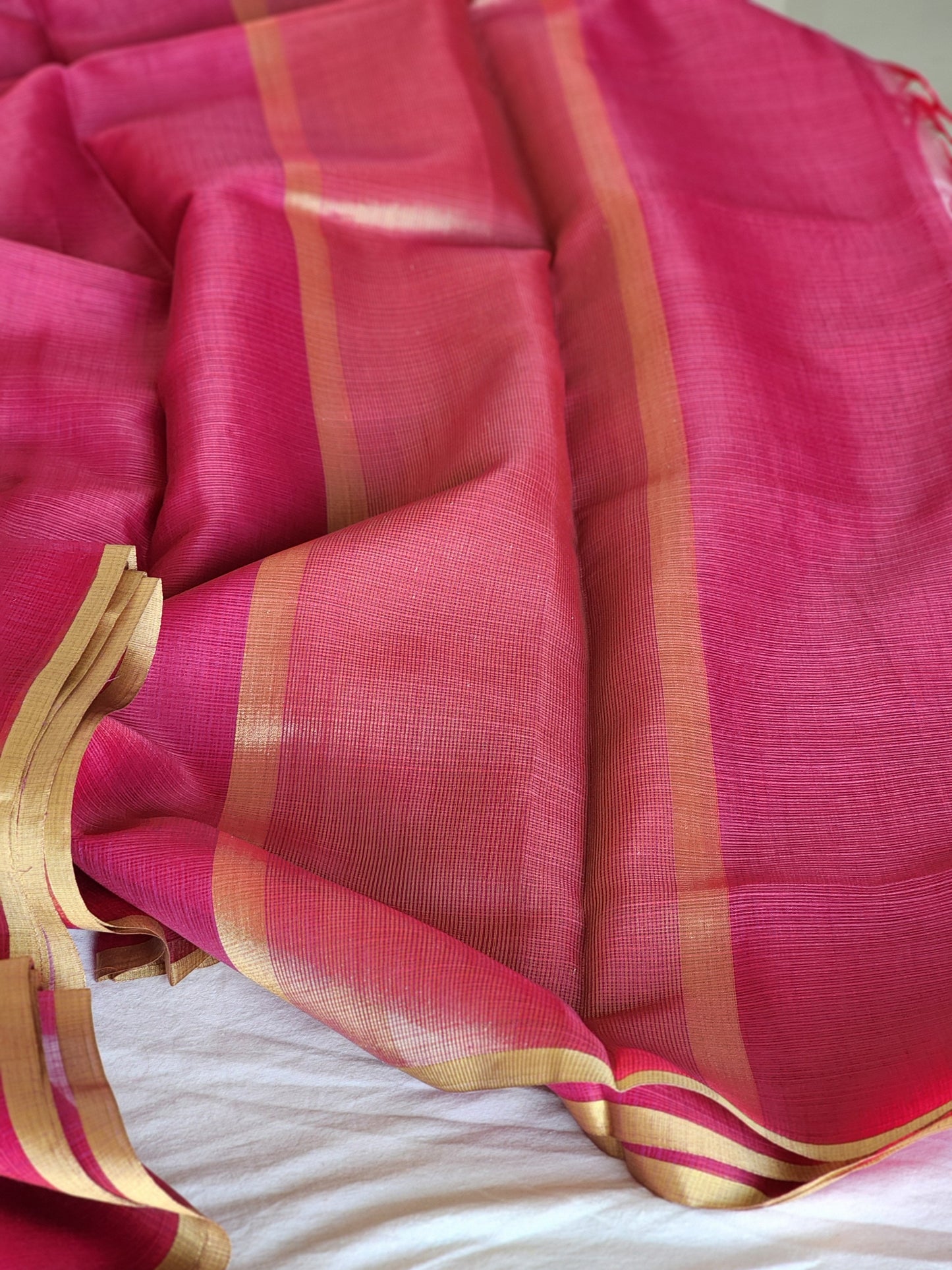 Purple Pink kota cotton saree