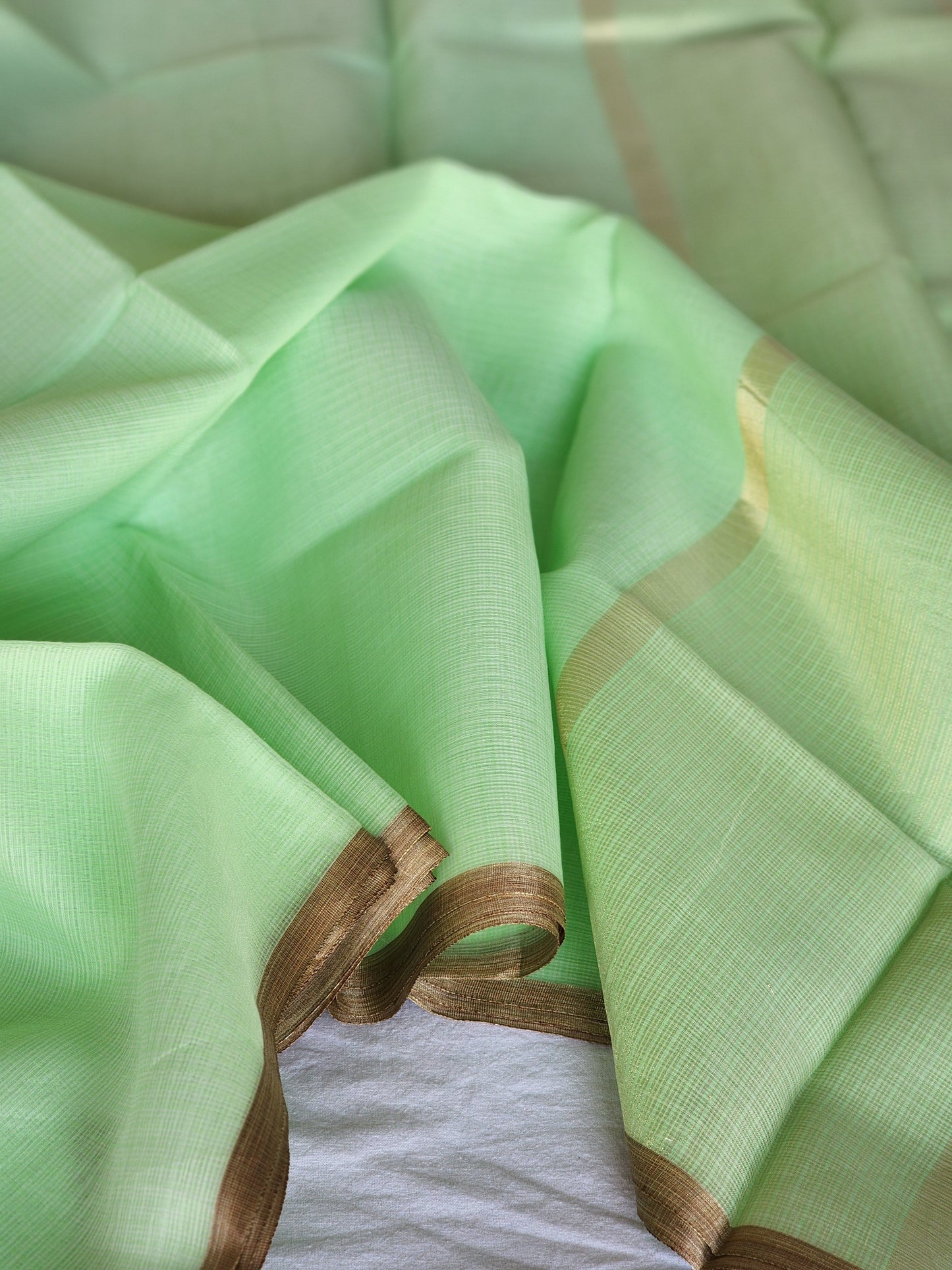 Green kota cotton saree