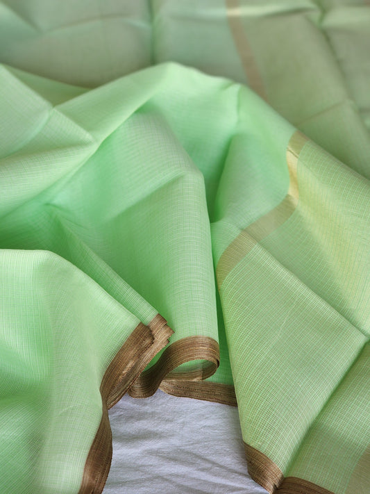 Green kota cotton saree