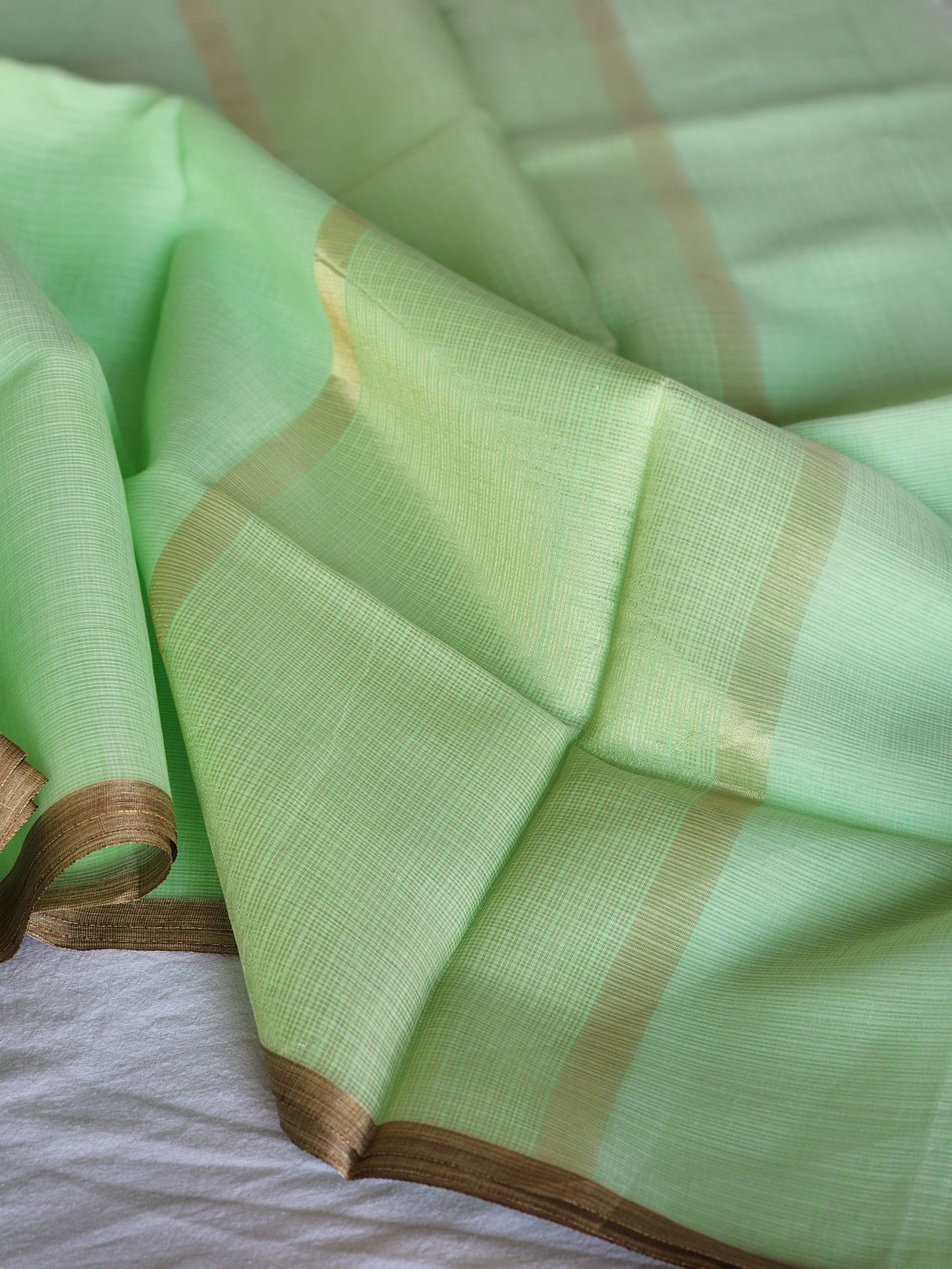 Green kota cotton saree