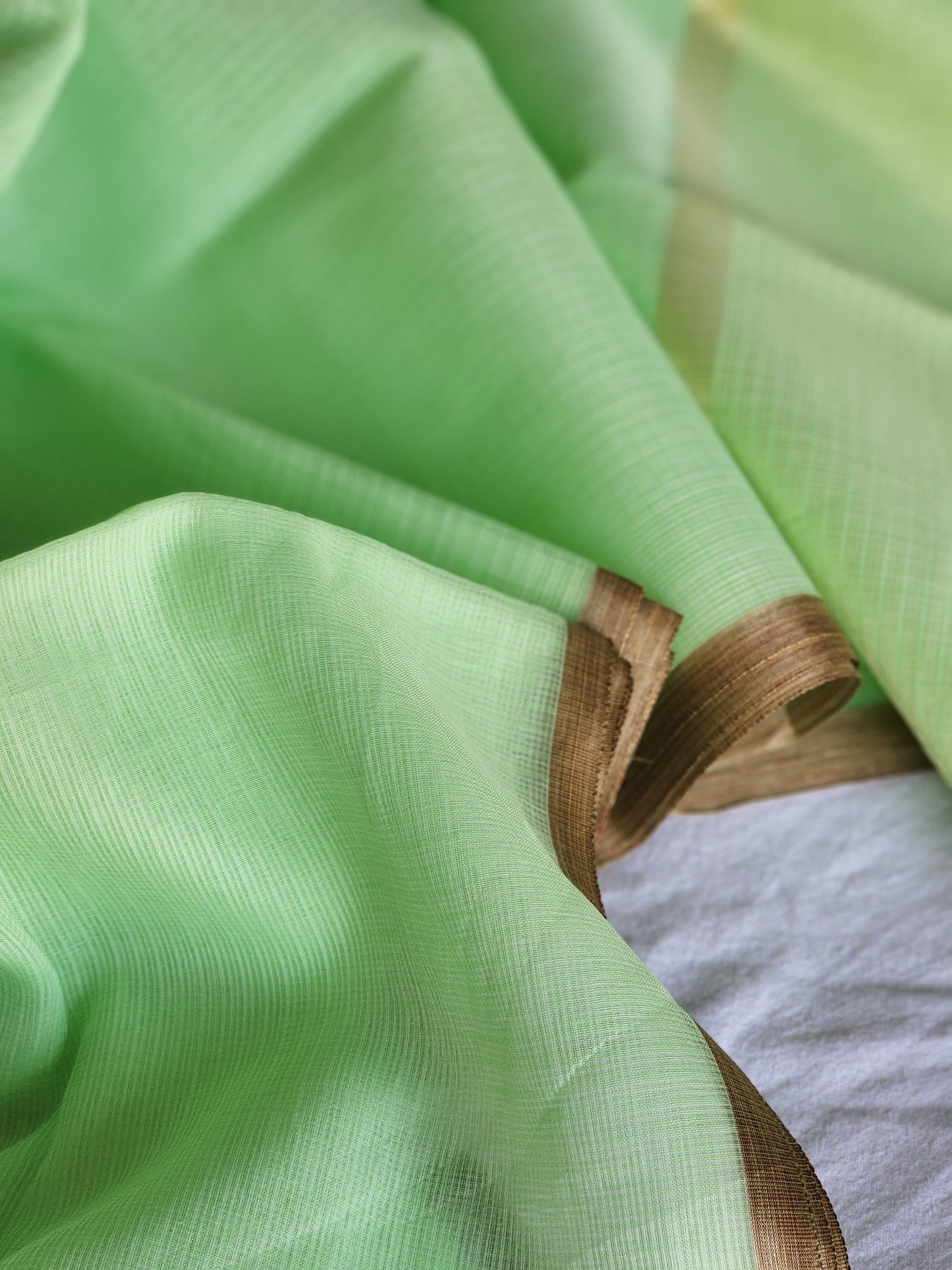 Green kota cotton saree