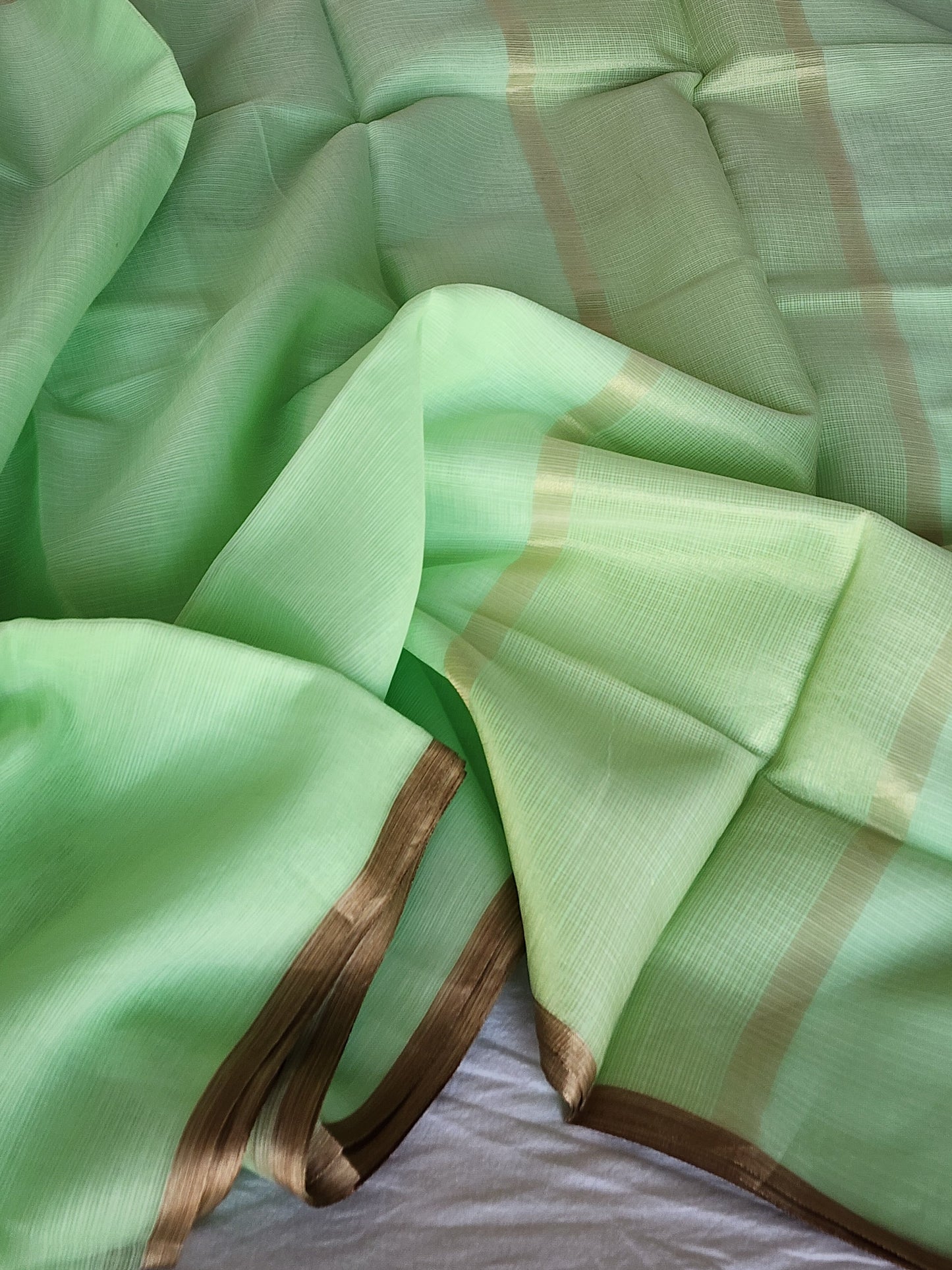 Green kota cotton saree