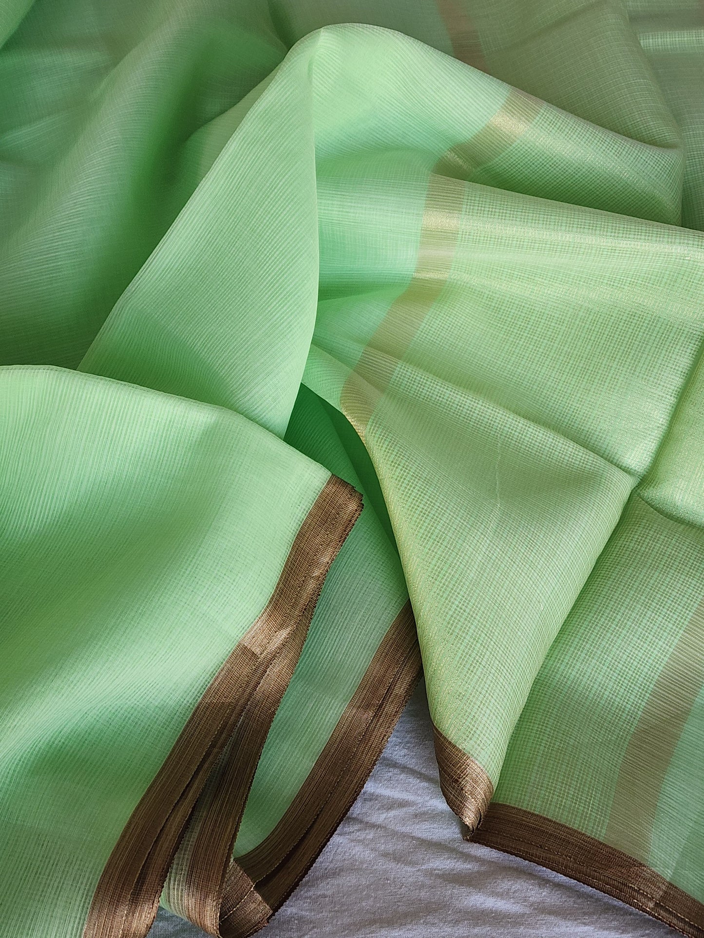 Green kota cotton saree