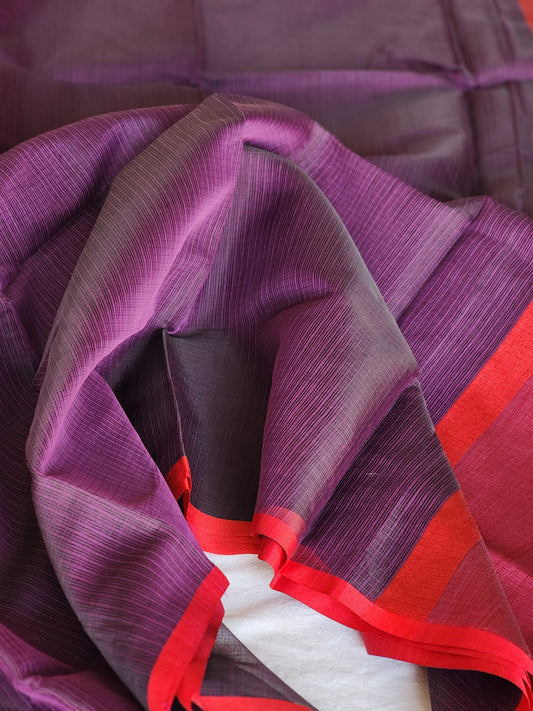 Purple kota cotton saree