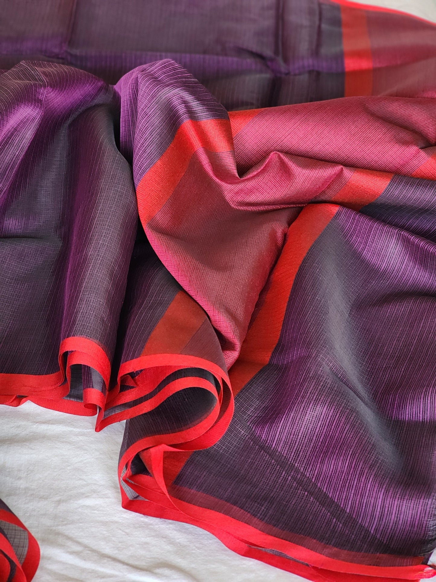 Purple kota cotton saree