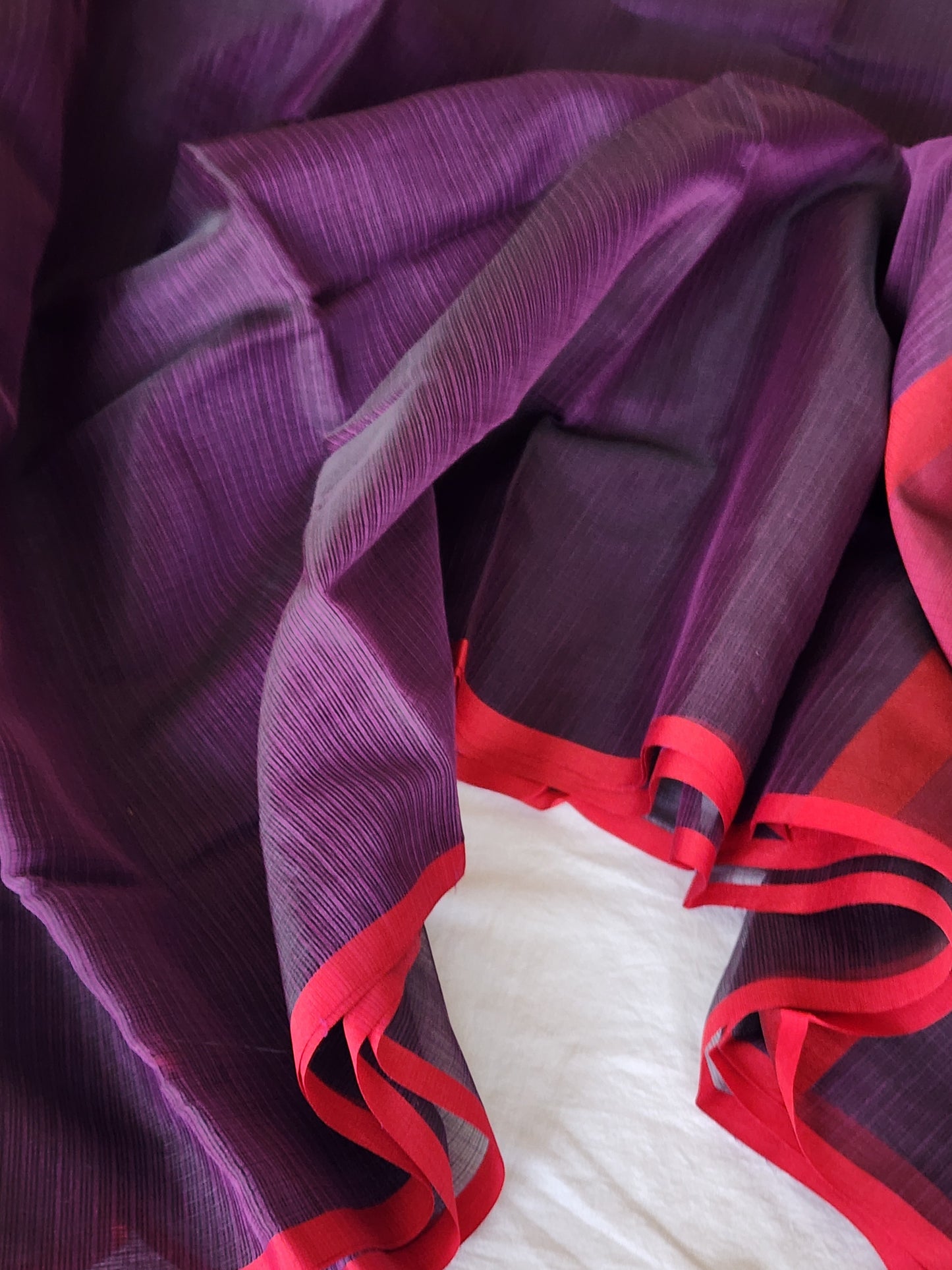 Purple kota cotton saree