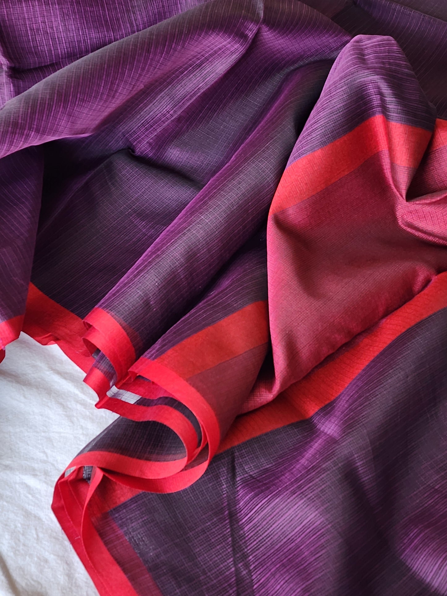 Purple kota cotton saree