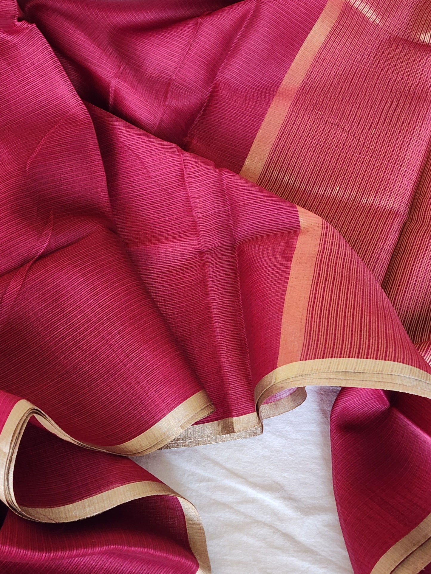 Maroon kota cotton saree