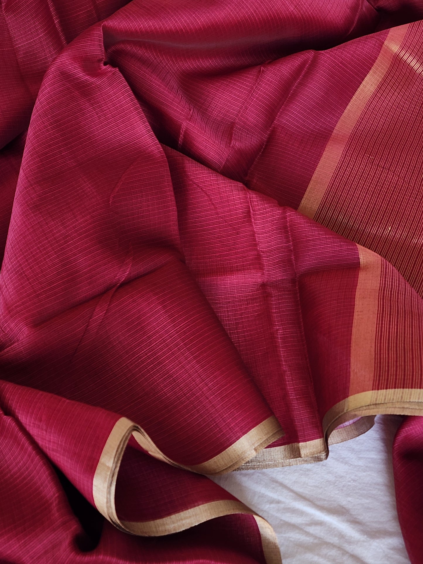 Maroon kota cotton saree