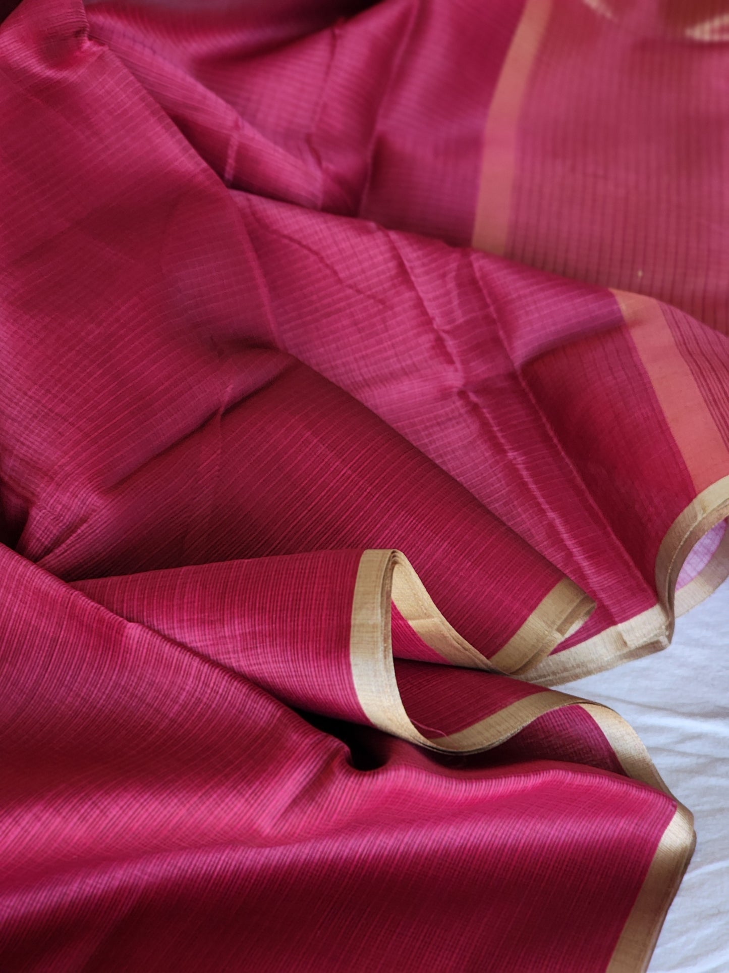 Maroon kota cotton saree