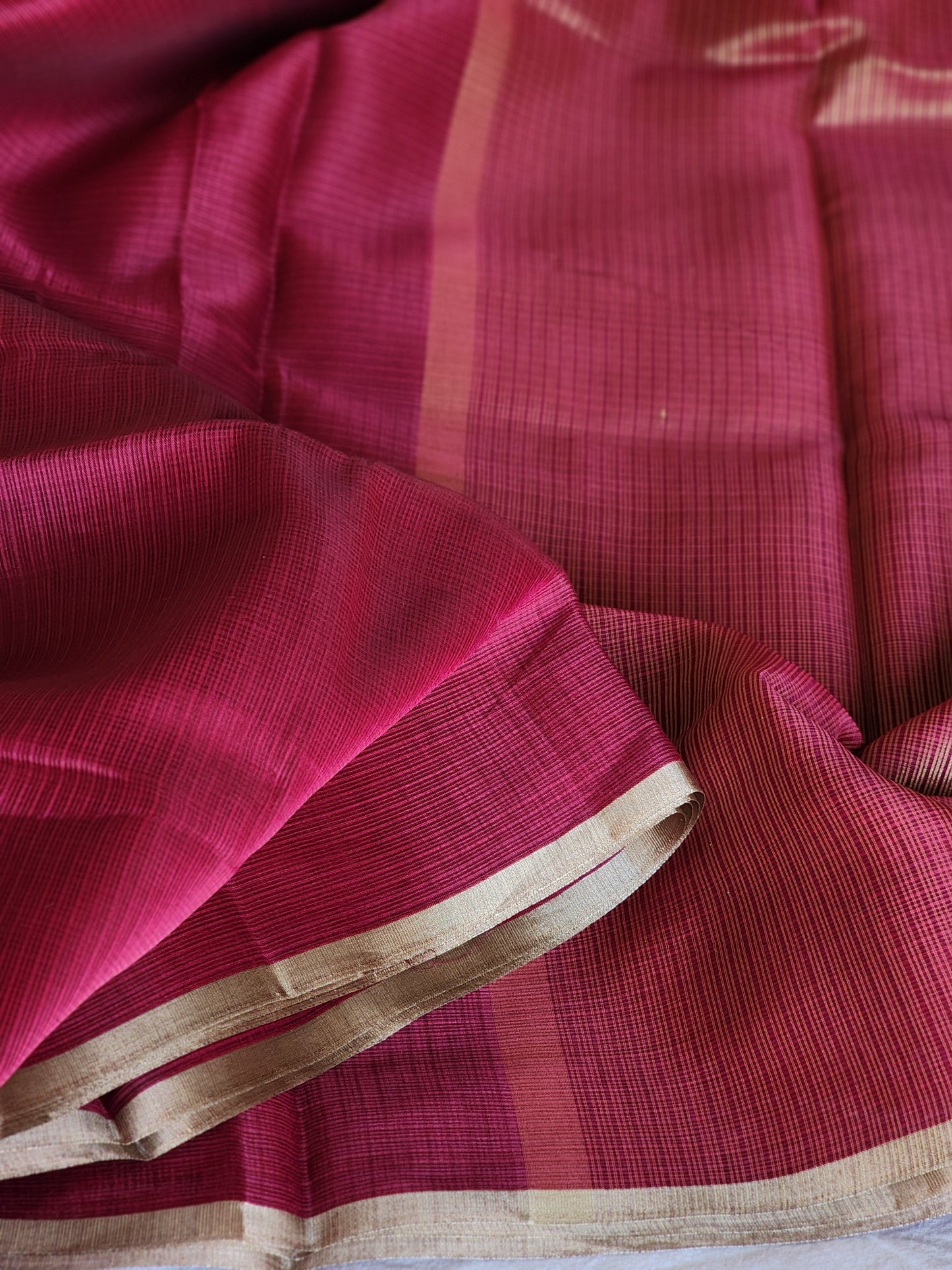 Maroon kota cotton saree