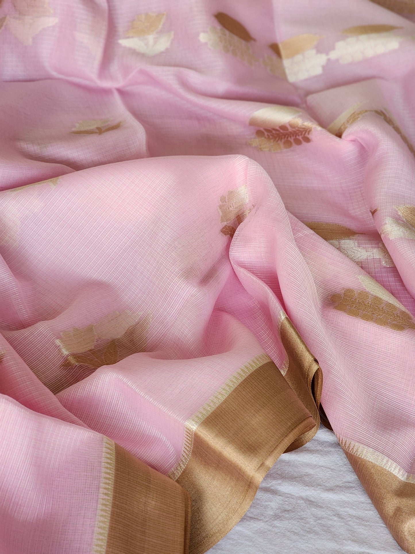 Pink Kota Silk Saree