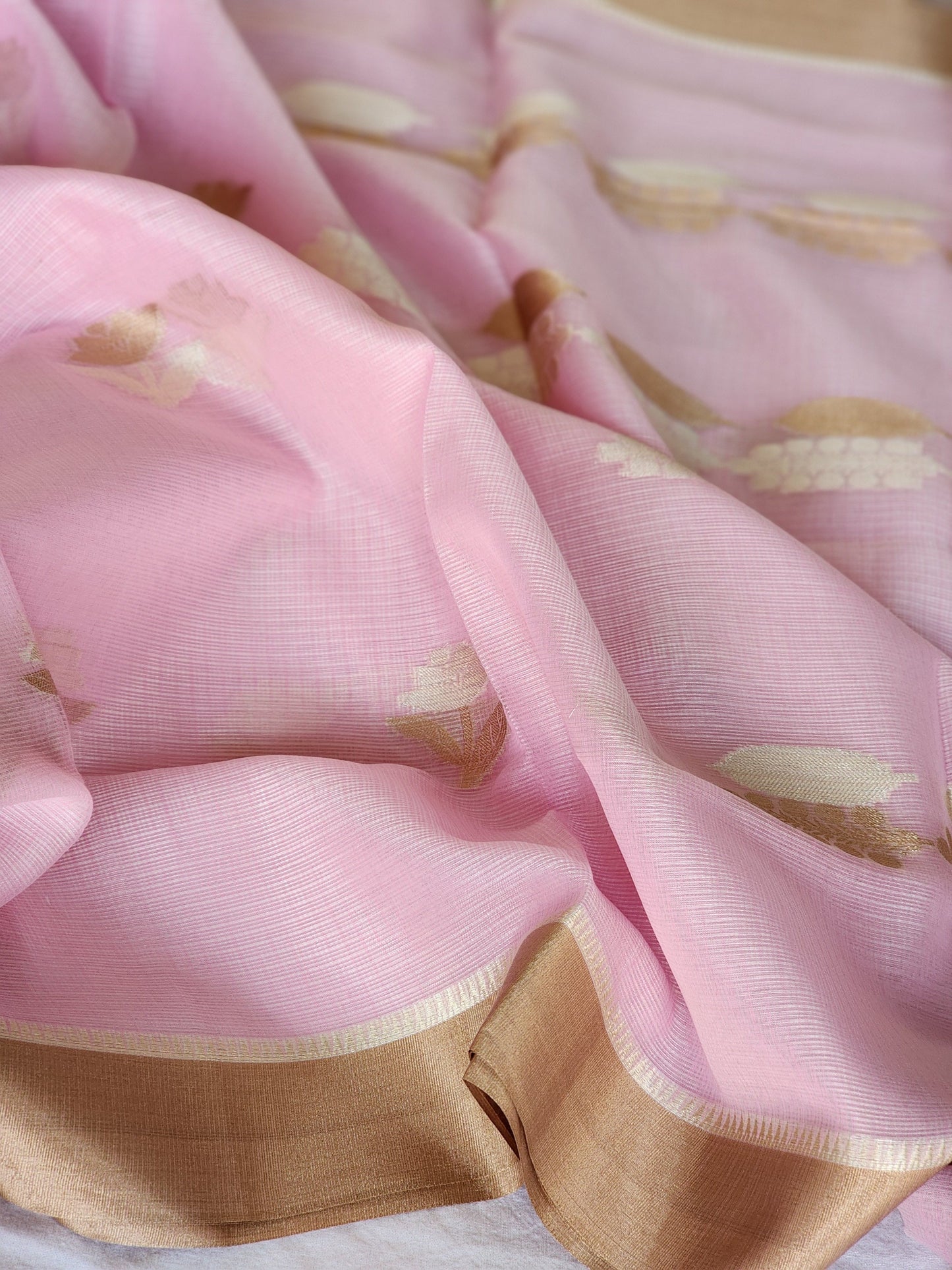 Pink Kota Silk Saree