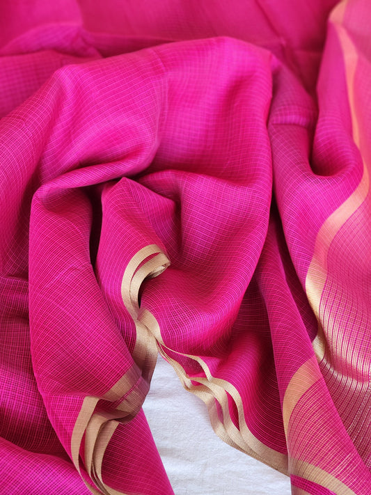 Dark Pink Kota Silk Saree