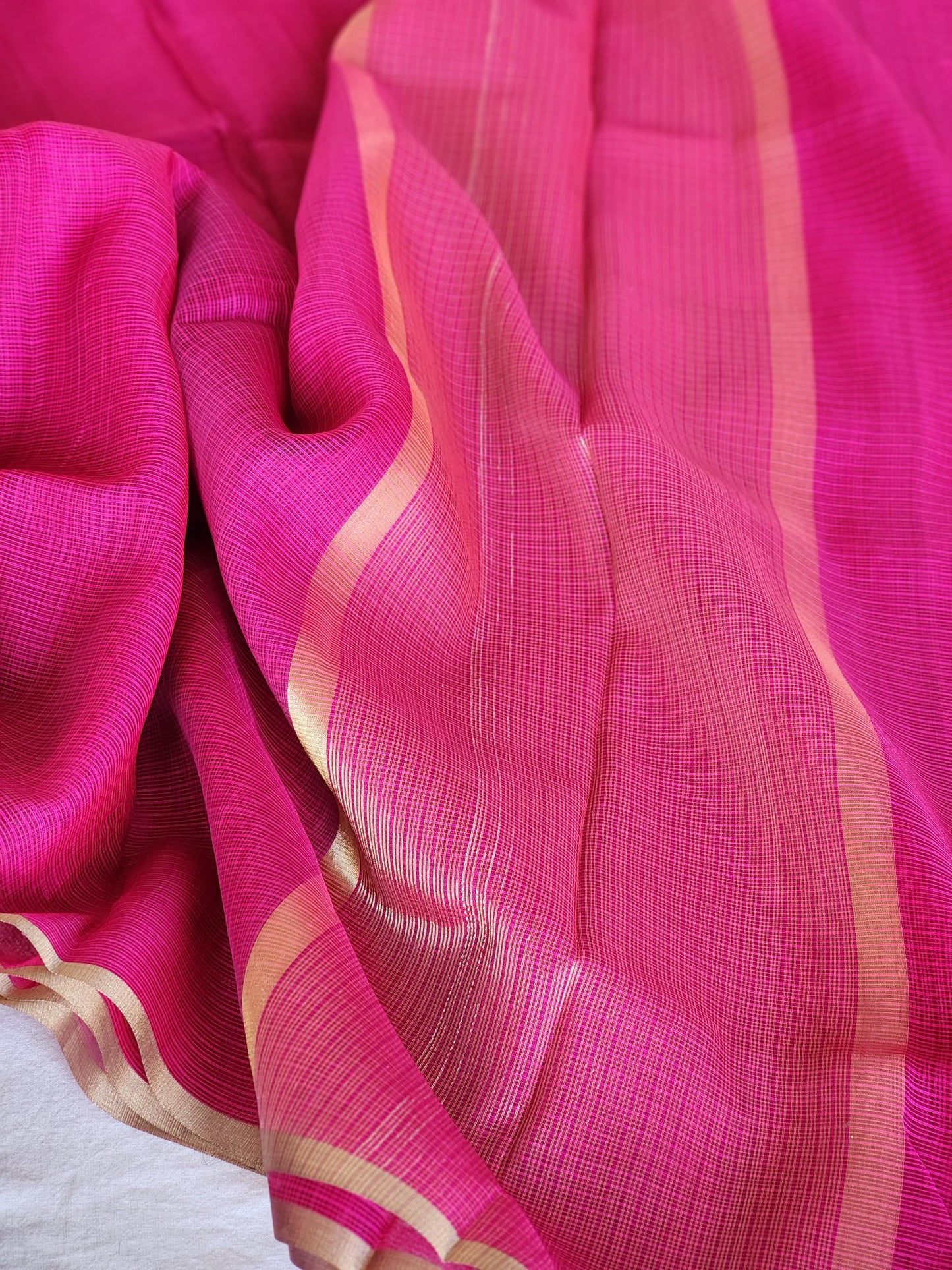 Dark Pink Kota Silk Saree