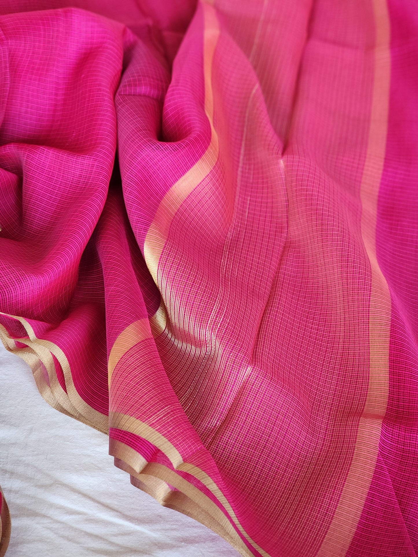 Dark Pink Kota Silk Saree