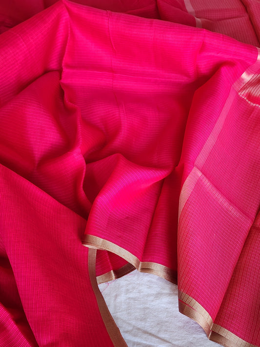 Pink Kota Silk Saree