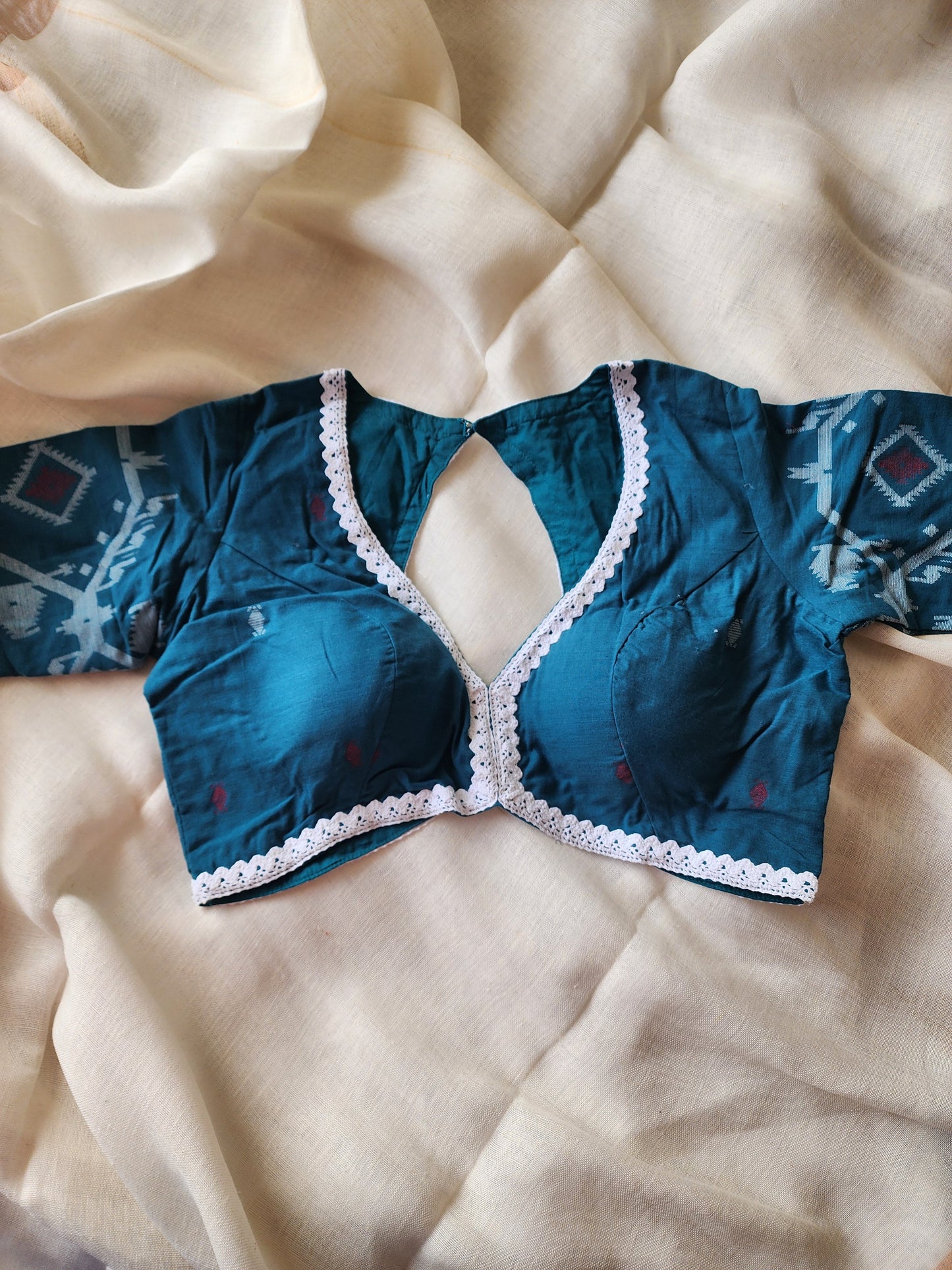 Turquoise Blue cotton blouse