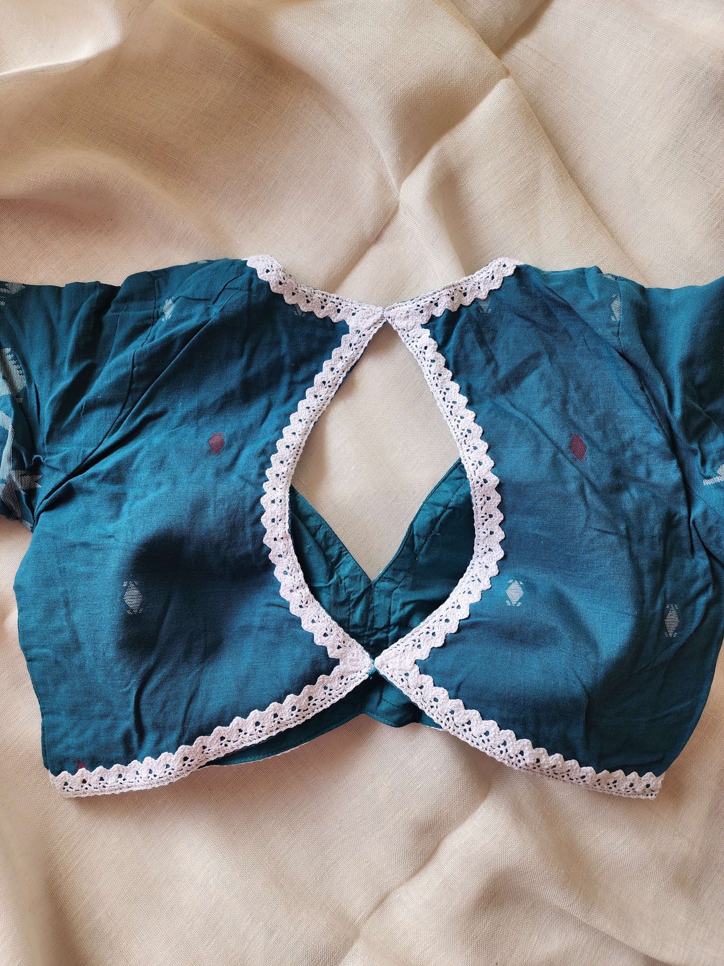 Turquoise Blue cotton blouse