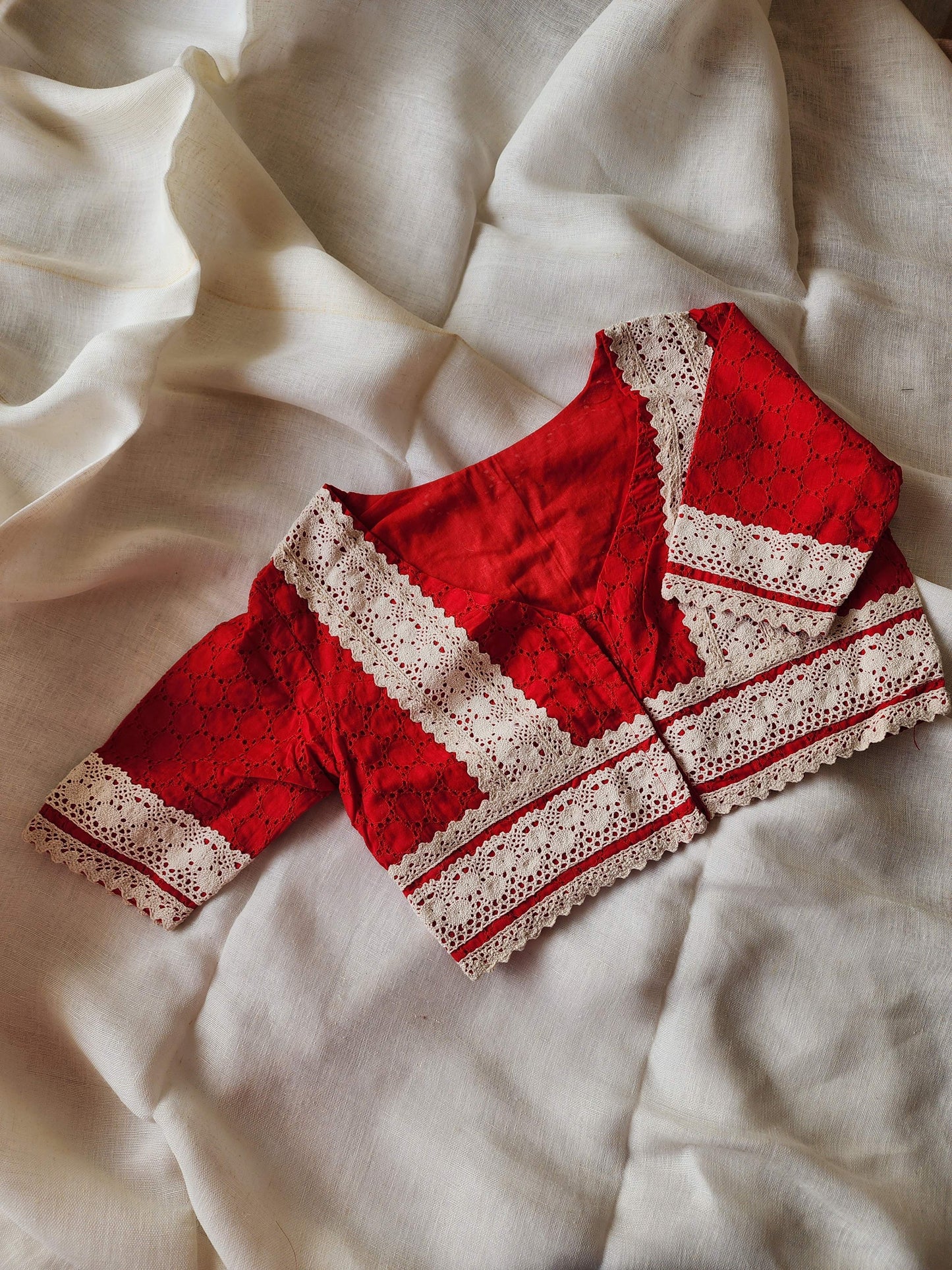Red cotton blouse