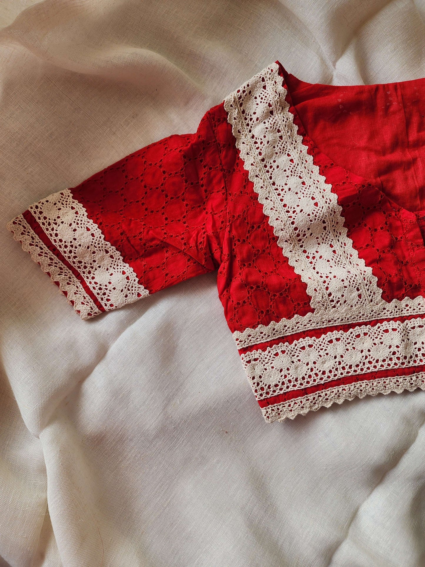 Red cotton blouse