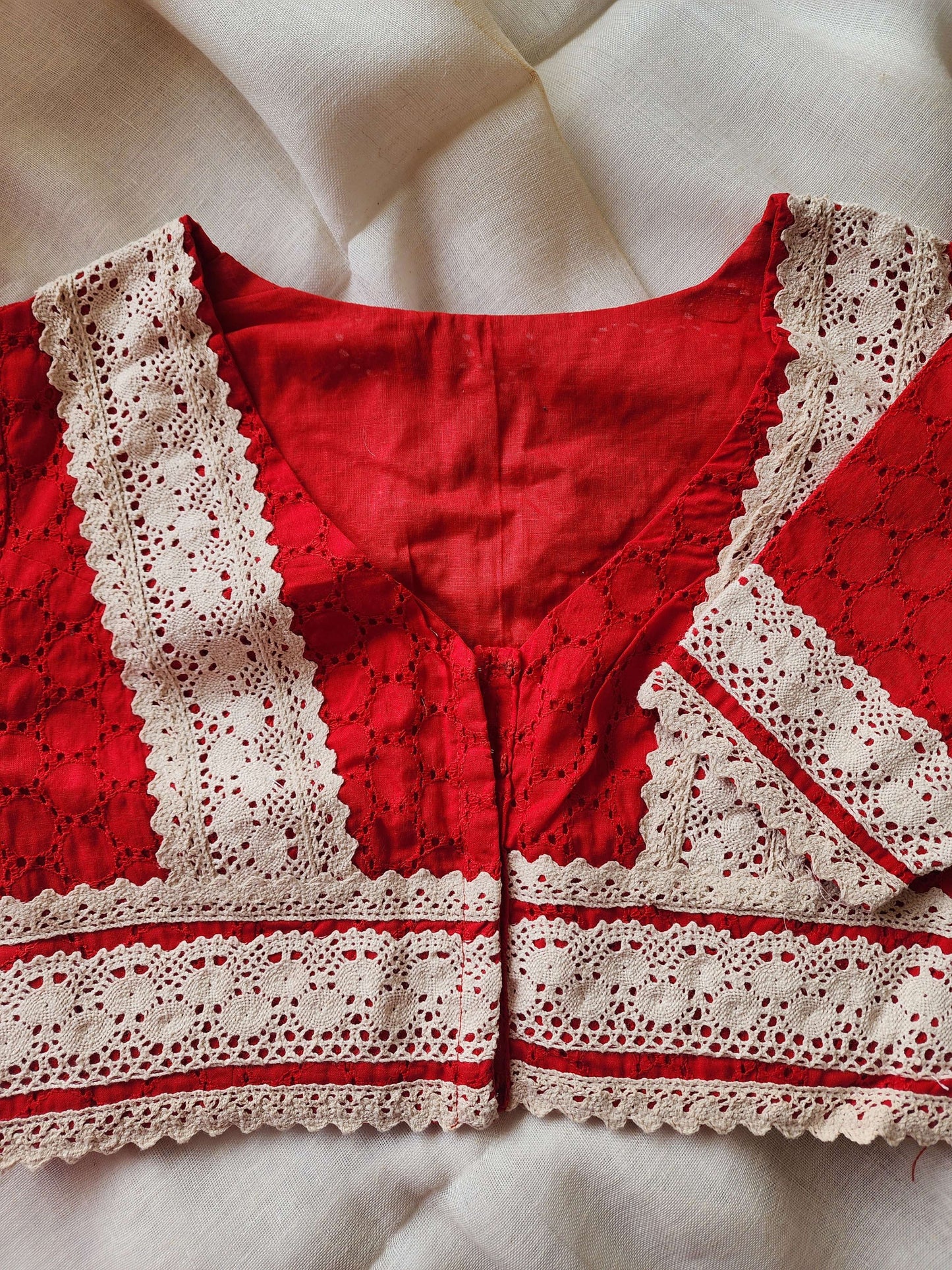 Red cotton blouse