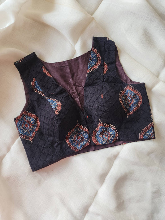 Dark brown cotton blouse