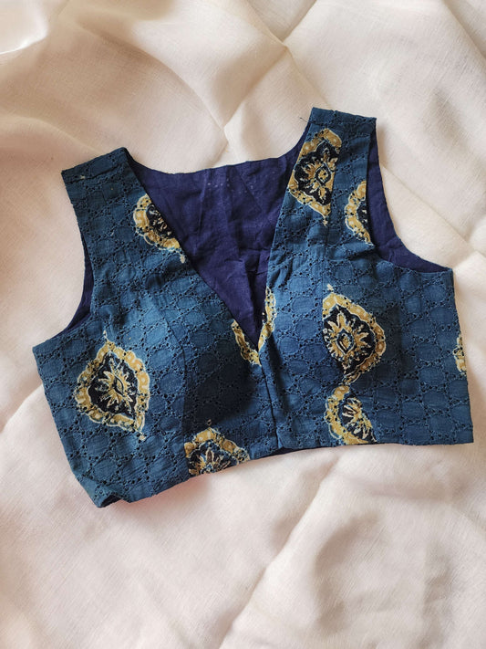 Blue cotton blouse
