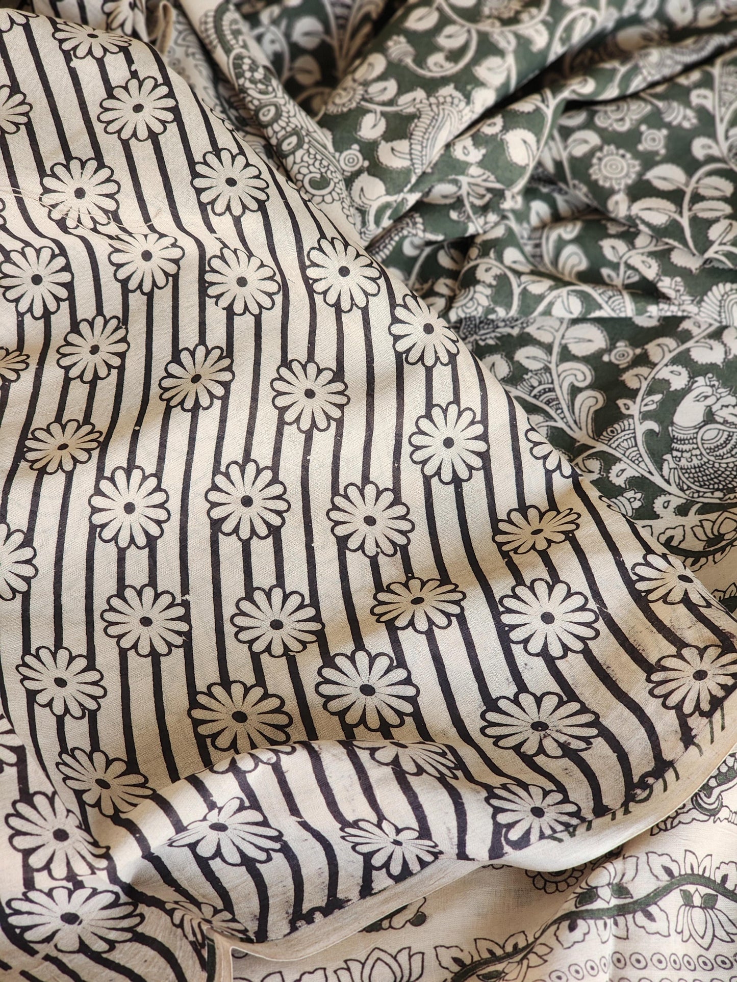 Green Kalamkari Cotton Saree