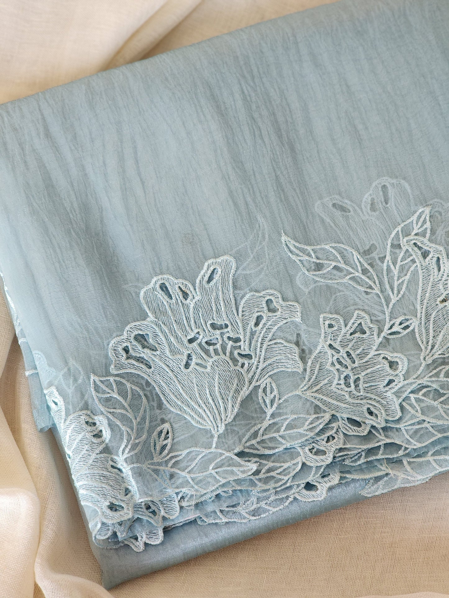 Light Blue Glass Tissue Saree