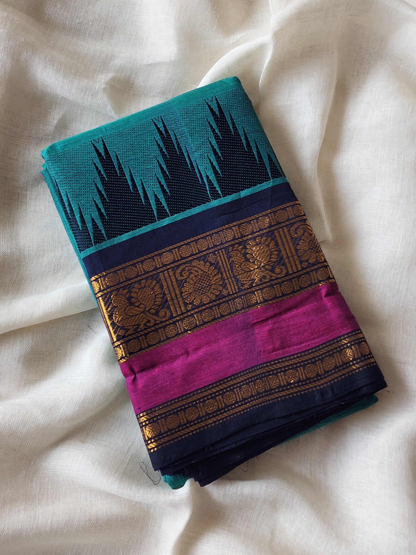 Green chettinad cotton saree