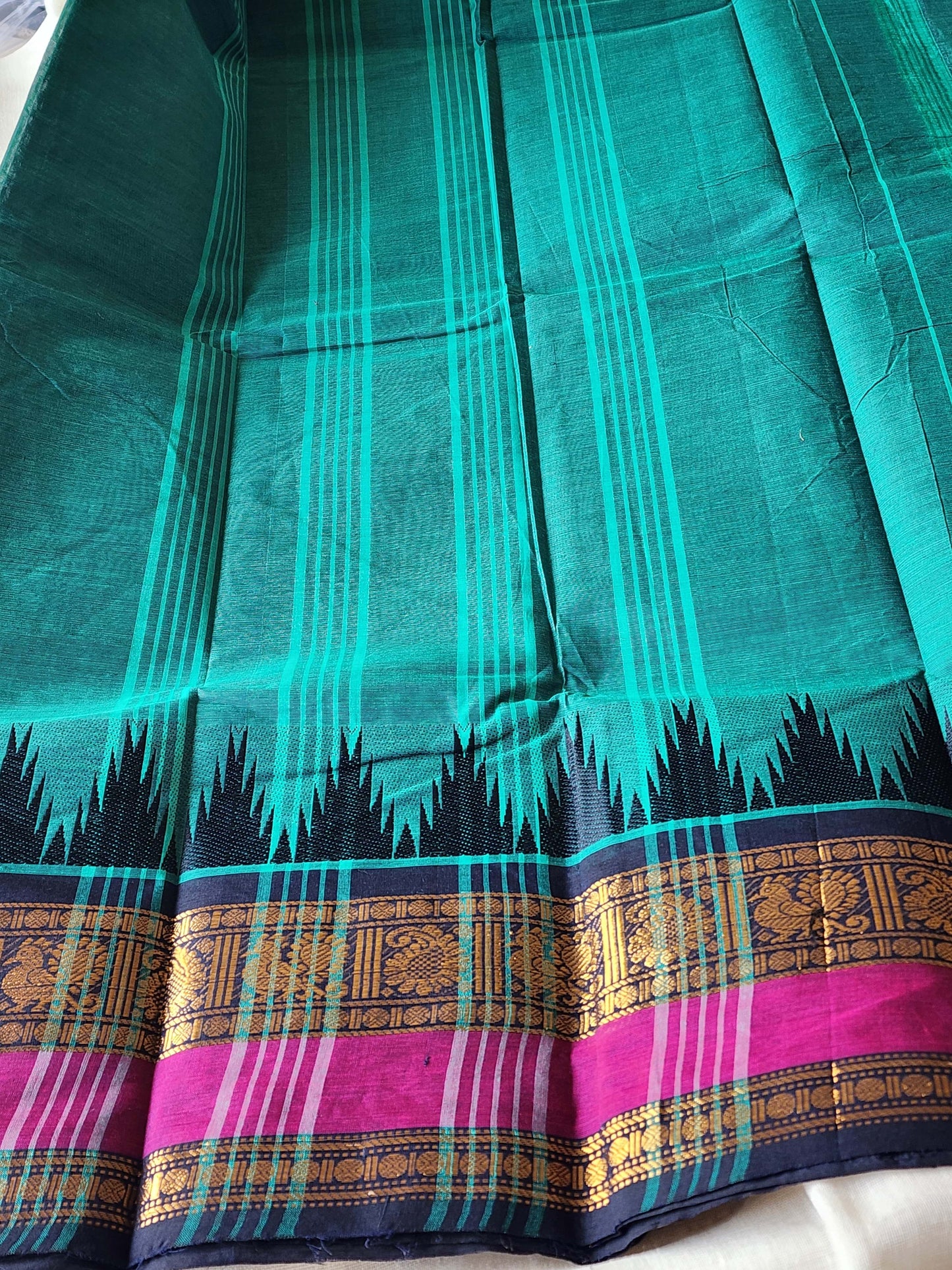 Green chettinad cotton saree