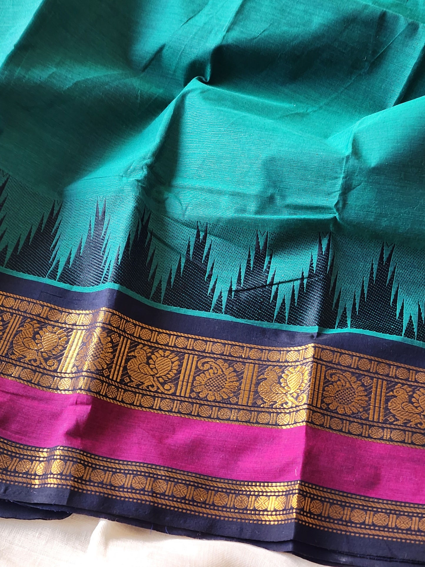 Green chettinad cotton saree