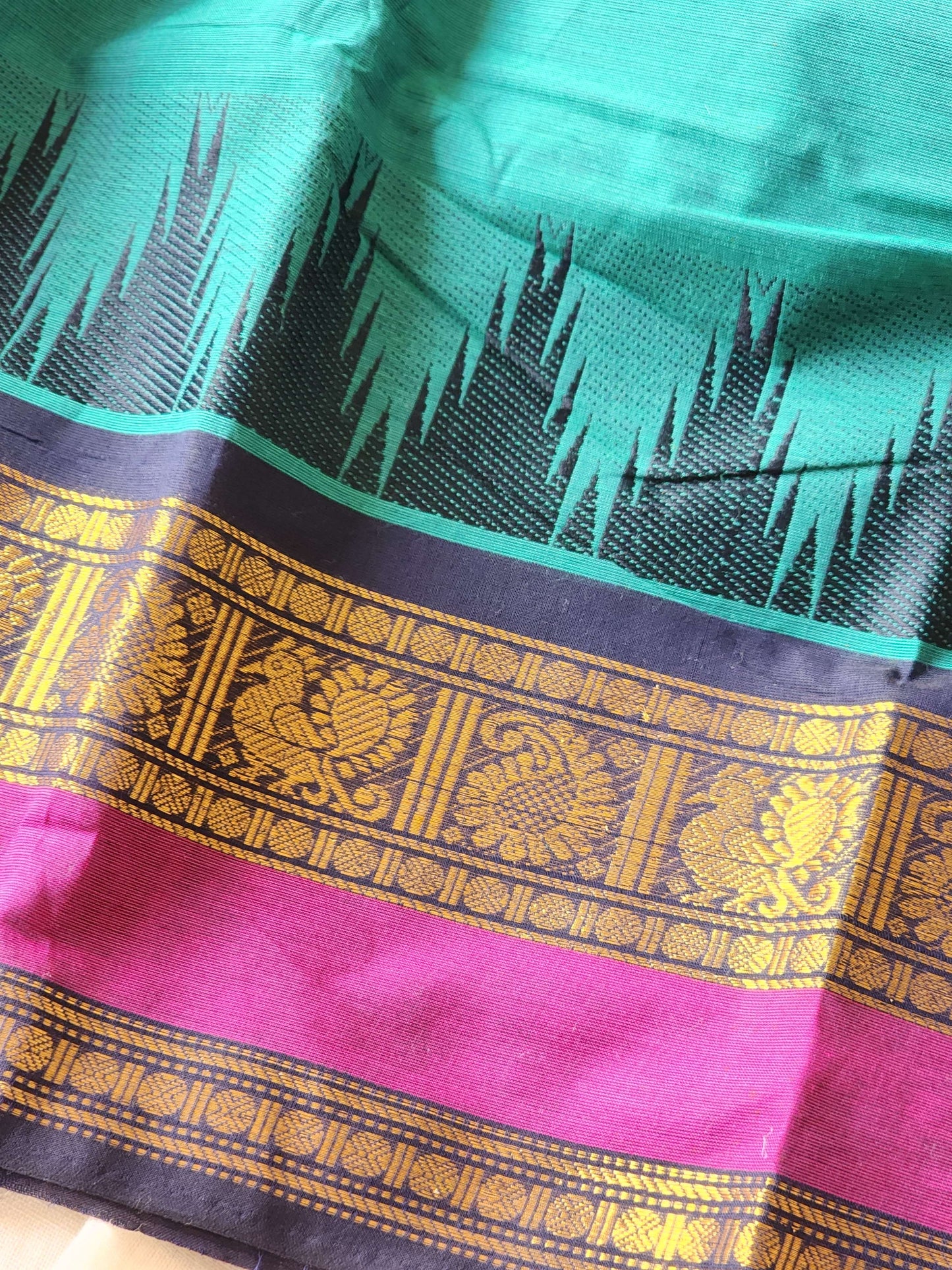 Green chettinad cotton saree