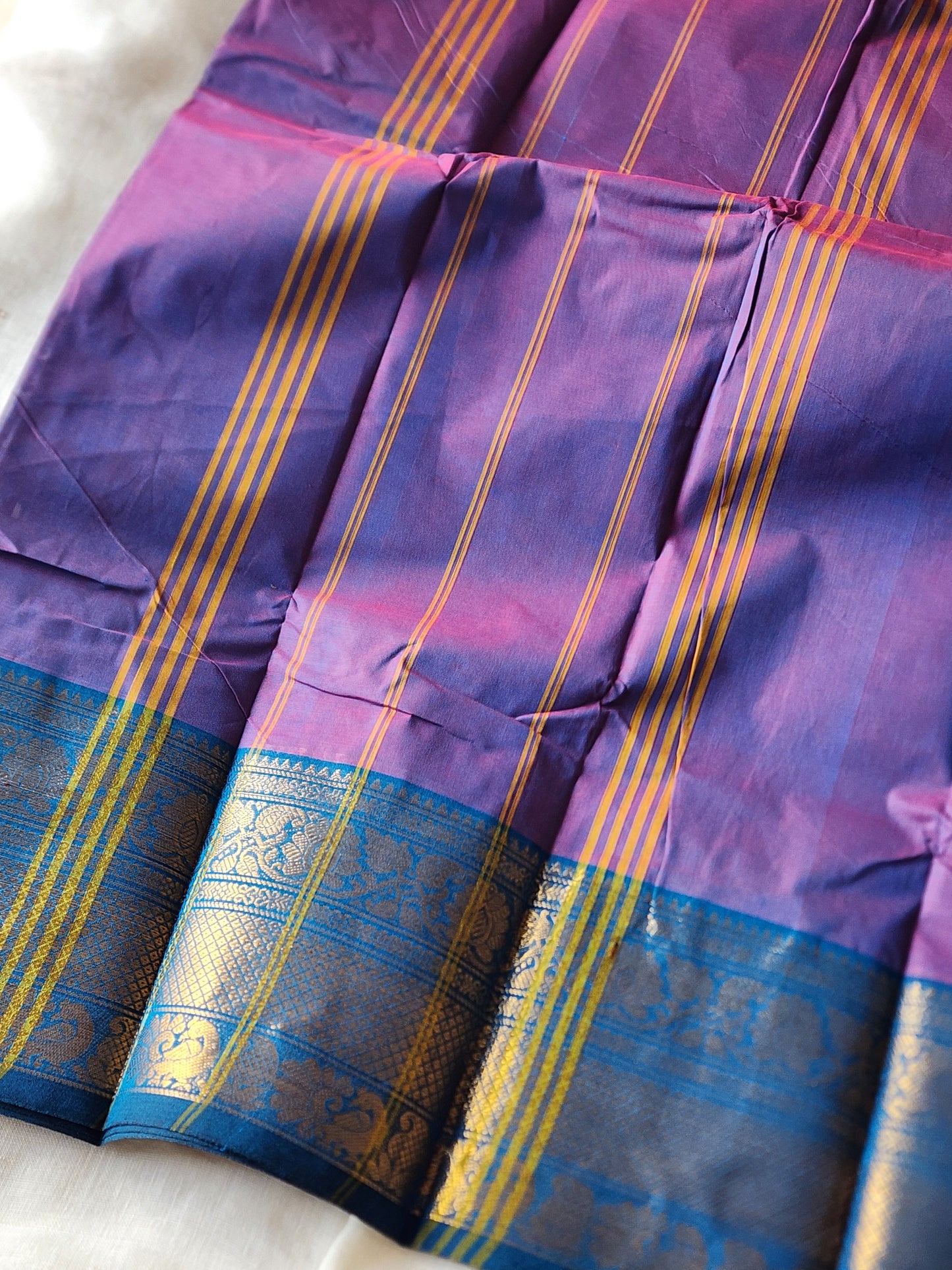 Purple chettinad cotton saree