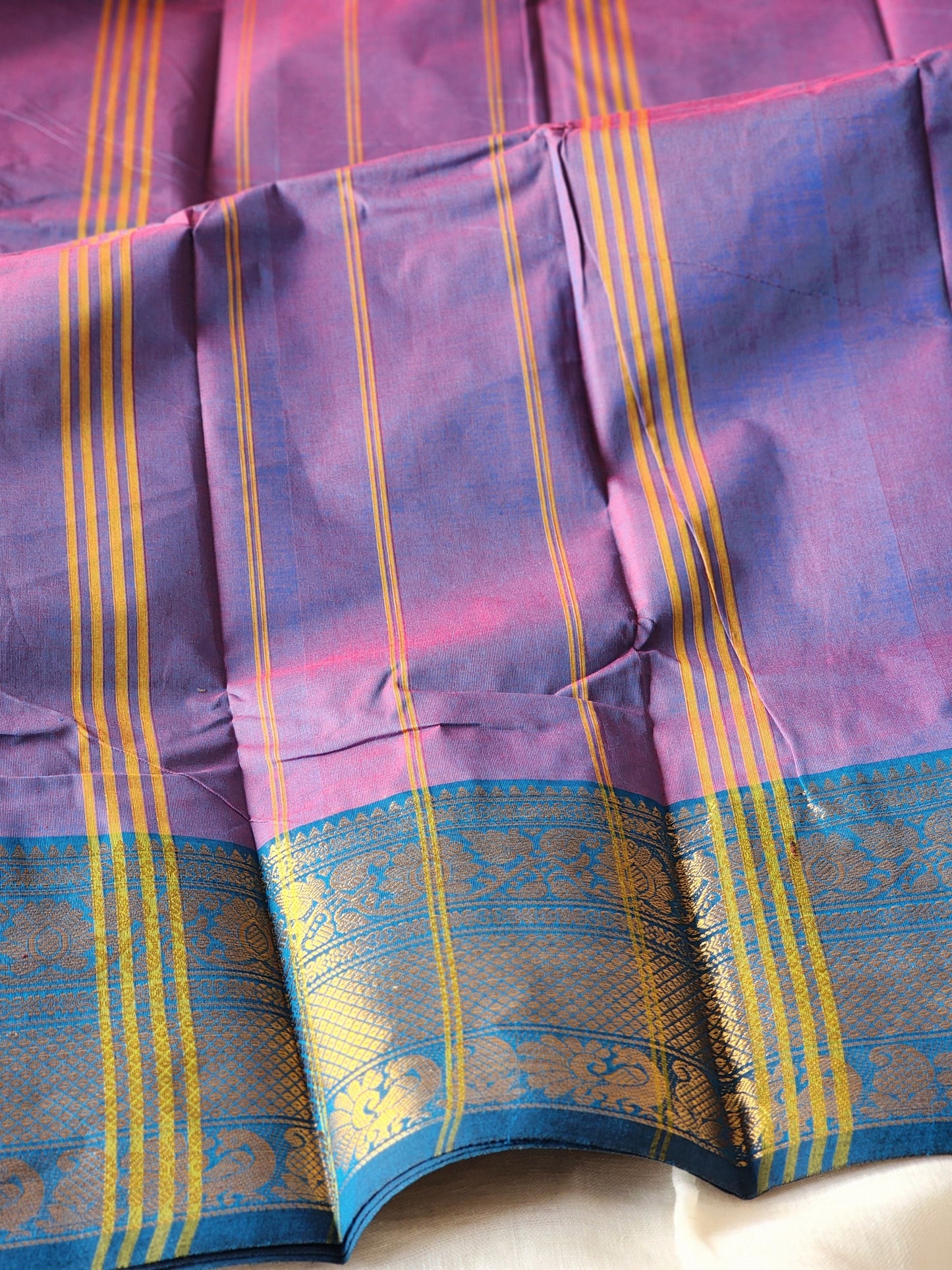 Purple chettinad cotton saree