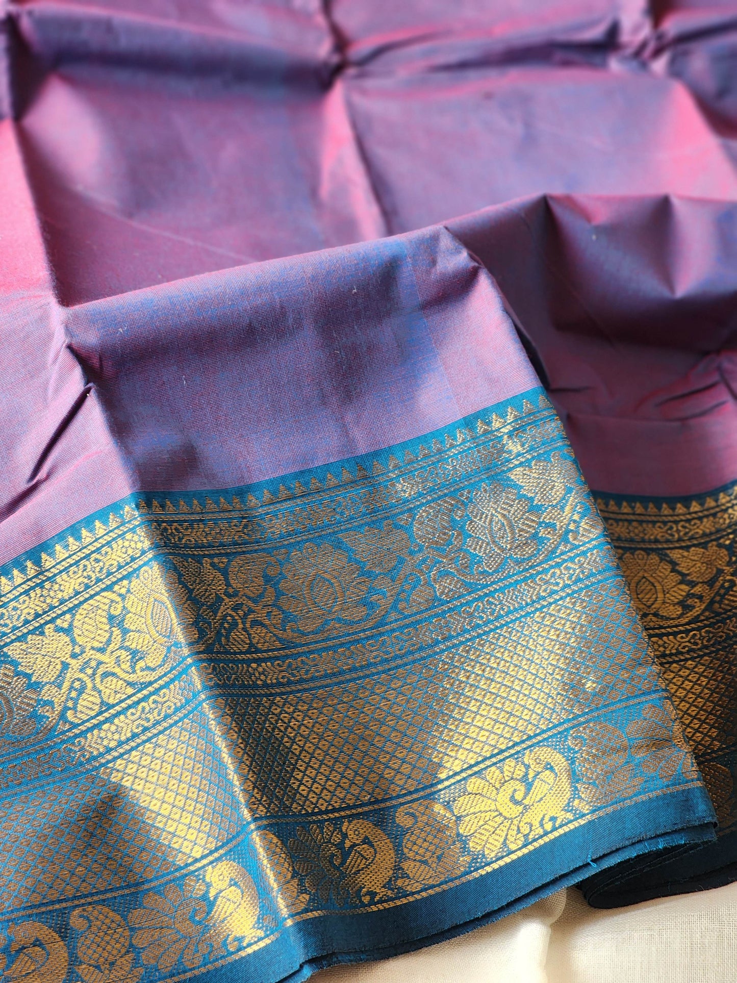 Purple chettinad cotton saree