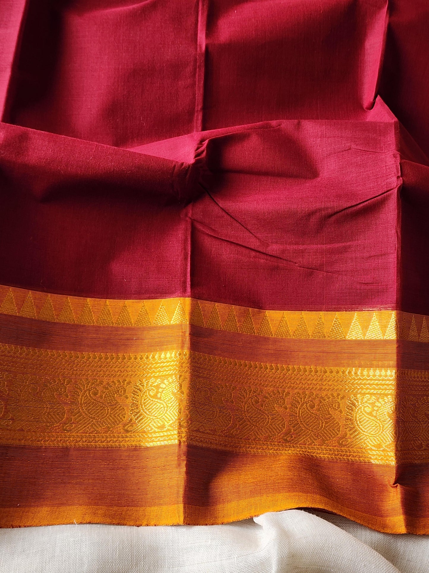 Maroon chettinad cotton saree