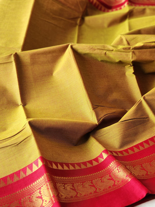 Green chettinad cotton saree