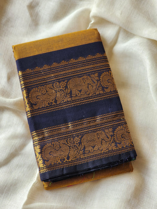 Mustard chettinad cotton saree