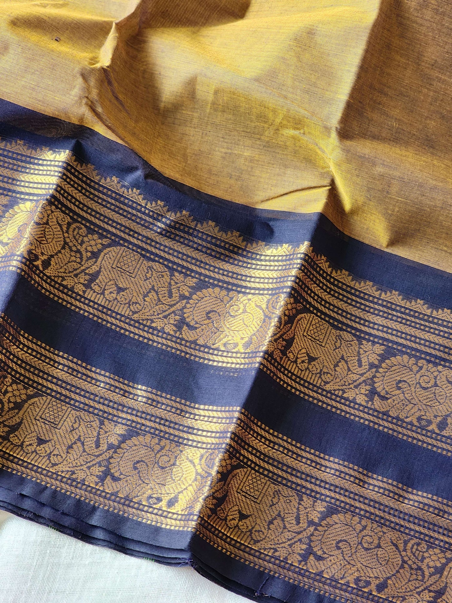 Mustard chettinad cotton saree